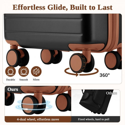 Kono KSK2584 20-inch grey and brown suitcase – detail view 20