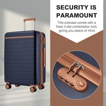 Kono KSK2584 20-inch navy and brown suitcase – detail view 20