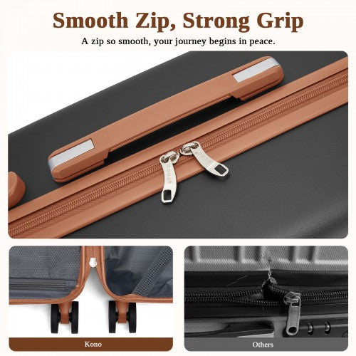 Kono KSK2584 20-inch grey and brown suitcase – detail view 20