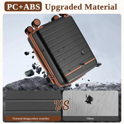 Kono KSK2584 20-inch grey and brown suitcase – detail view 20