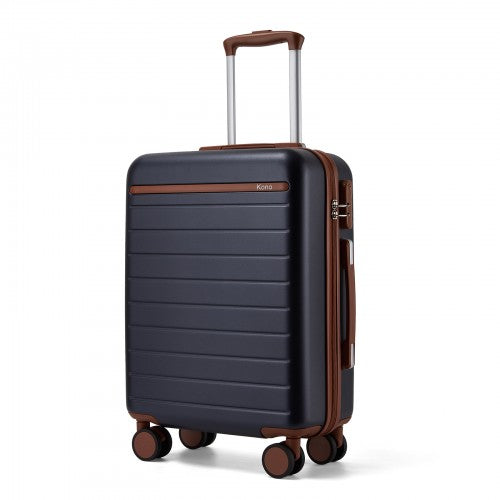 Kono KSK2584 20-inch navy and brown suitcase – detail view 20