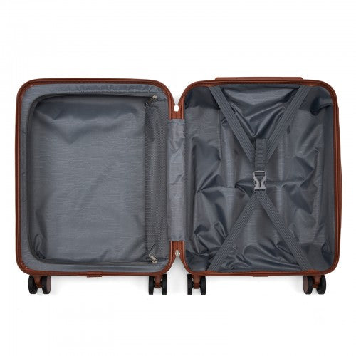 Kono KSK2584 20-inch grey and brown suitcase – detail view 20