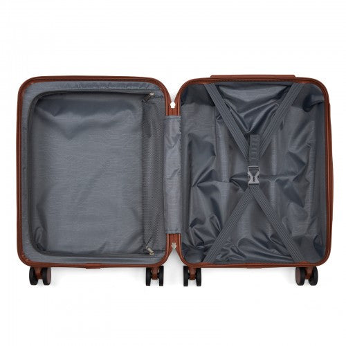 Kono KSK2584 20-inch navy and brown suitcase – detail view 20