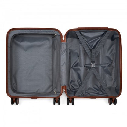 Kono KSK2584 20-inch navy and brown suitcase – detail view 20