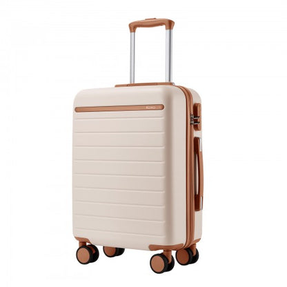 Kono KSK2584 20-inch cream and brown suitcase – detail view 20