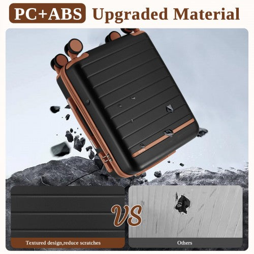 Kono KSK2584 20-inch black and brown suitcase – detail view 20