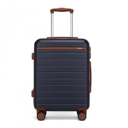 Kono KSK2584 20-inch navy and brown suitcase – detail view 20