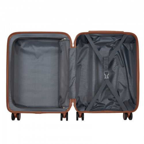 Kono KSK2584 20-inch cream and brown suitcase – detail view 20