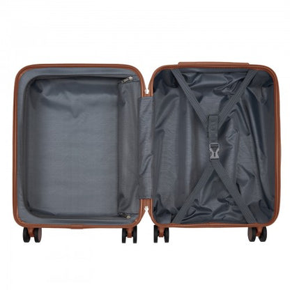 Kono KSK2584 20-inch cream and brown suitcase – detail view 20