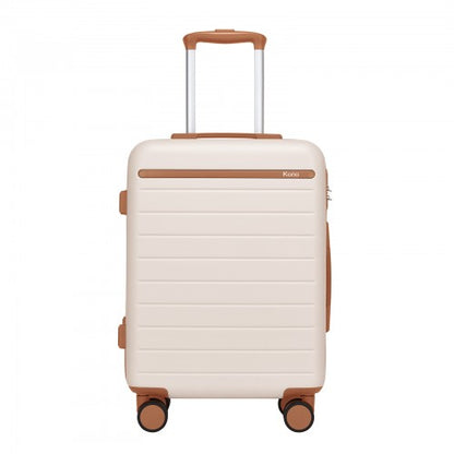 Kono KSK2584 20-inch cream and brown suitcase – detail view 20