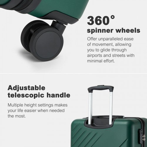 Kono KSK2585 20-inch green and black suitcase – detail view 20