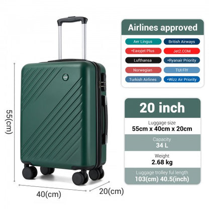Kono KSK2585 20-inch green and black suitcase – detail view 20