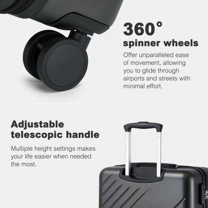 Kono KSK2585 20-inch grey and black suitcase – detail view 20