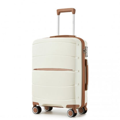 Kono KSK2591 20-inch cream and brown suitcase – detail view 20
