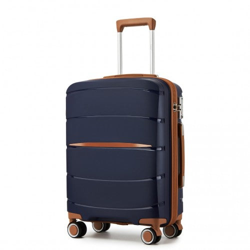 Kono KSK2591 20-inch navy and brown suitcase – detail view 20