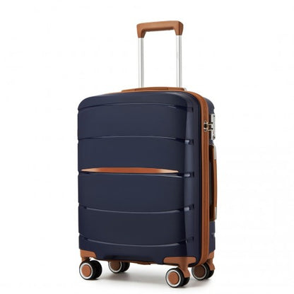 Kono KSK2591 20-inch navy and brown suitcase – detail view 20