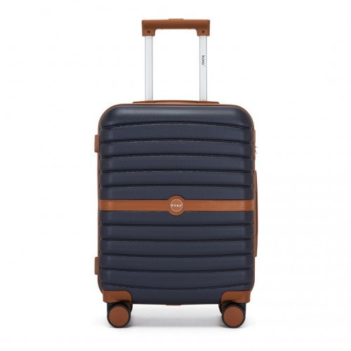 Kono KSK2592 20-inch navy and brown suitcase – detail view 20
