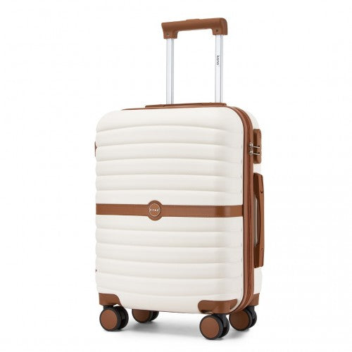 Kono KSK2592 20-inch cream and brown suitcase – detail view 20