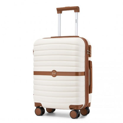 Kono KSK2592 20-inch cream and brown suitcase – detail view 20