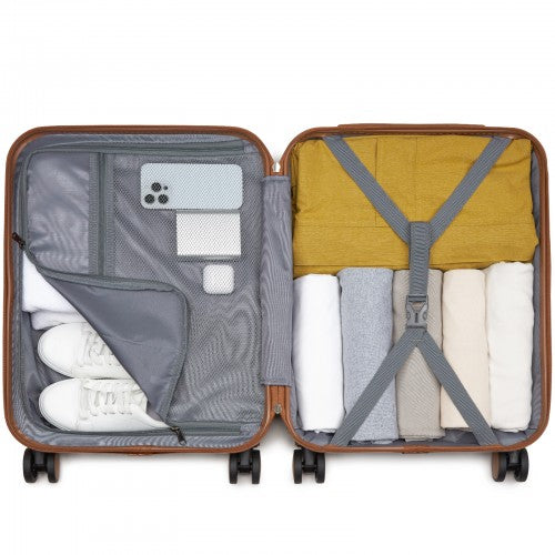 Kono KSK2592 20-inch grey and brown suitcase – detail view 20
