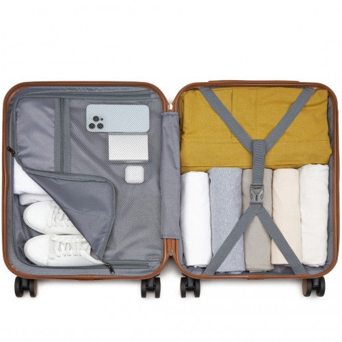 Kono KSK2592 20-inch black and brown suitcase – detail view 20