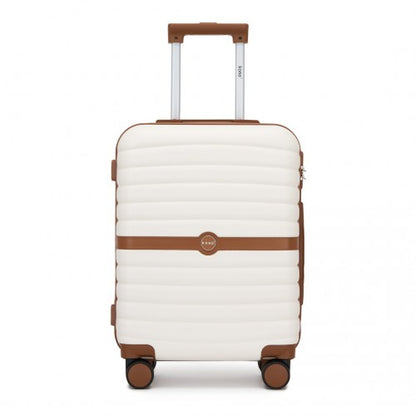 Kono KSK2592 20-inch cream and brown suitcase – detail view 20