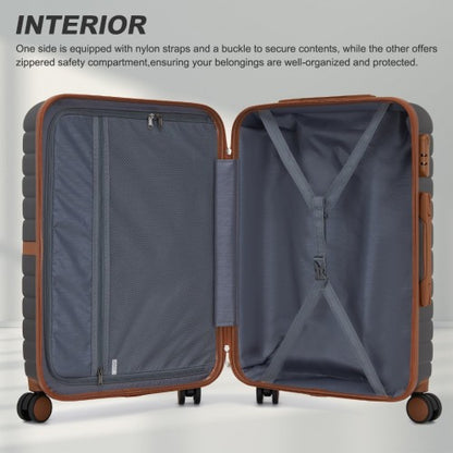 Kono KSK2592 20-inch grey and brown suitcase – detail view 20