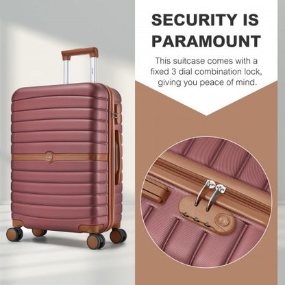 Kono KSK2592 20-inch burgundy and brown suitcase – detail view 20