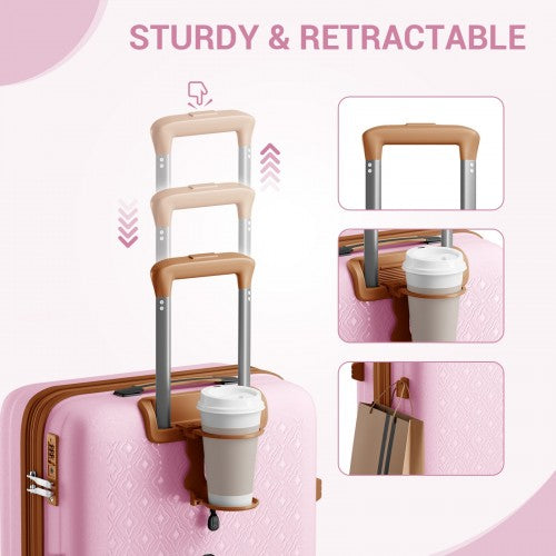 Kono KSK2594 20-inch pink and brown suitcase – detail view 20