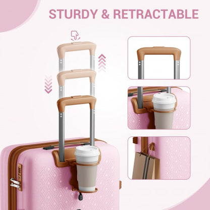 Kono KSK2594 20-inch pink and brown suitcase – detail view 20
