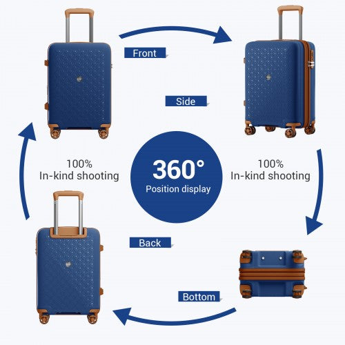 Kono KSK2594 20-inch navy and brown suitcase – detail view 20