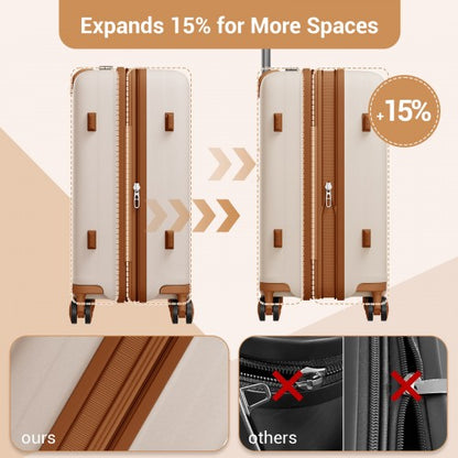 Kono KSK2594 20-inch beige and brown suitcase – detail view 20