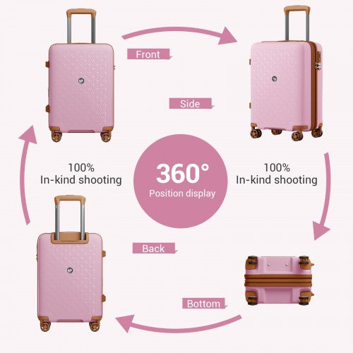 Kono KSK2594 20-inch pink and brown suitcase – detail view 20