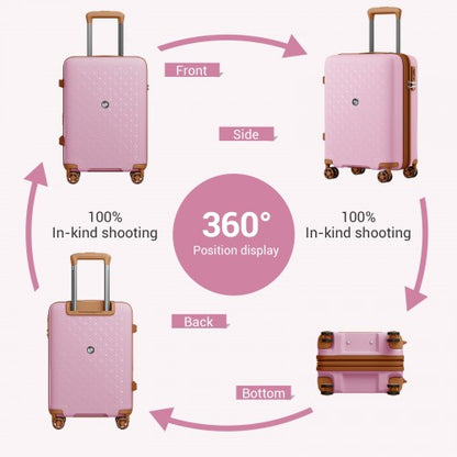 Kono KSK2594 20-inch pink and brown suitcase – detail view 20