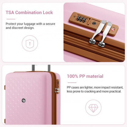 Kono KSK2594 20-inch pink and brown suitcase – detail view 20