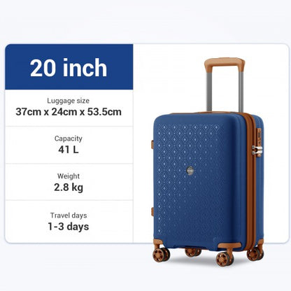 Kono KSK2594 20-inch navy and brown suitcase – detail view 20
