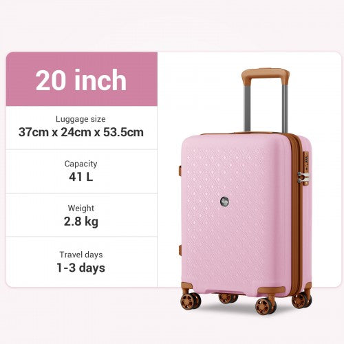 Kono KSK2594 20-inch pink and brown suitcase – detail view 20