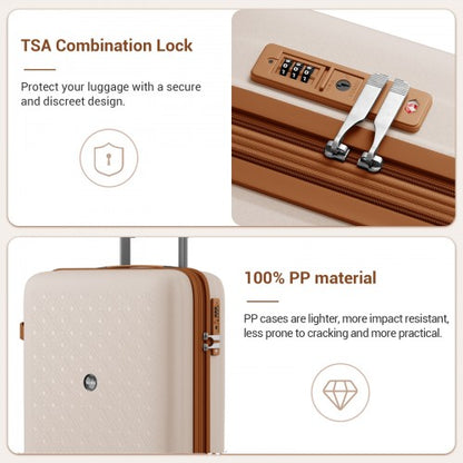 Kono KSK2594 20-inch beige and brown suitcase – detail view 20