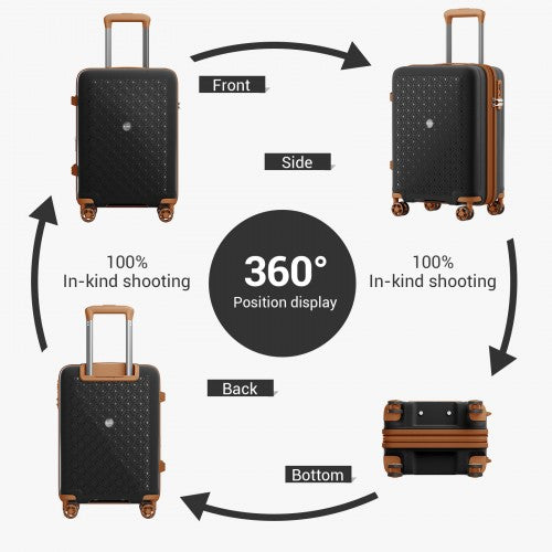 Kono KSK2594 20-inch black and brown suitcase – detail view 20