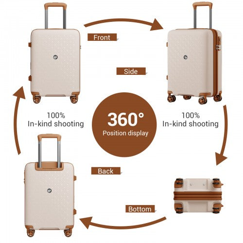 Kono KSK2594 20-inch beige and brown suitcase – detail view 20