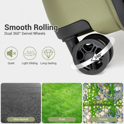 Kono KSK2595 20-inch green and black suitcase – detail view 20