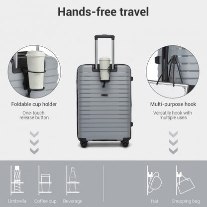 Kono KSK2595 20-inch grey and black suitcase – detail view 20