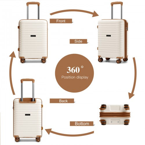Kono KSK2595 20-inch beige and brown suitcase – detail view 20