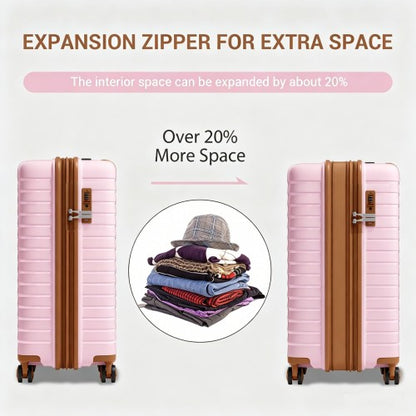 Kono KSK2595 20-inch pink and brown suitcase – detail view 20