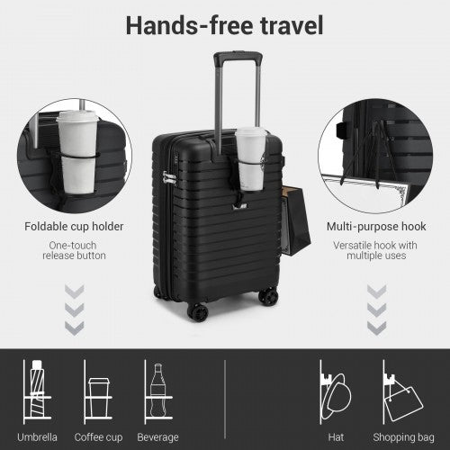 Kono KSK2595 20-inch black suitcase – detail view 20