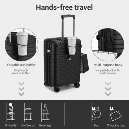 Kono KSK2595 20-inch black suitcase – detail view 20
