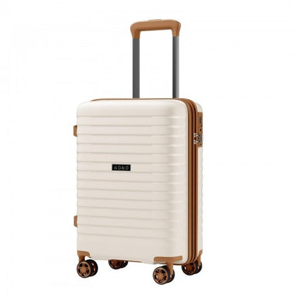 Kono KSK2595 20-inch beige and brown suitcase – detail view 20