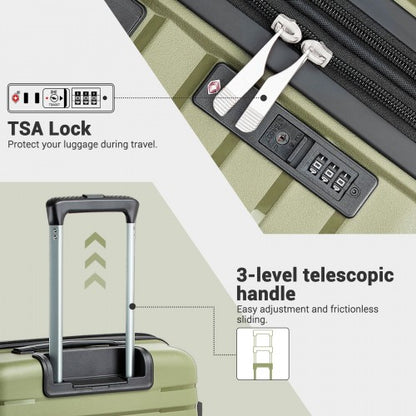 Kono KSK2595 20-inch green and black suitcase – detail view 20