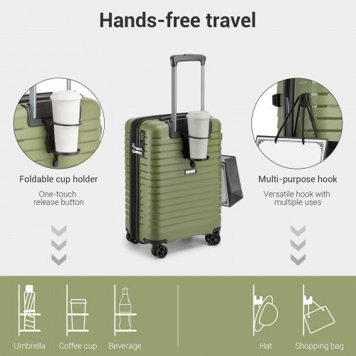 Kono KSK2595 20-inch green and black suitcase – detail view 20