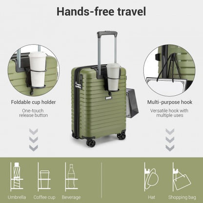 Kono KSK2595 20-inch green and black suitcase – detail view 20